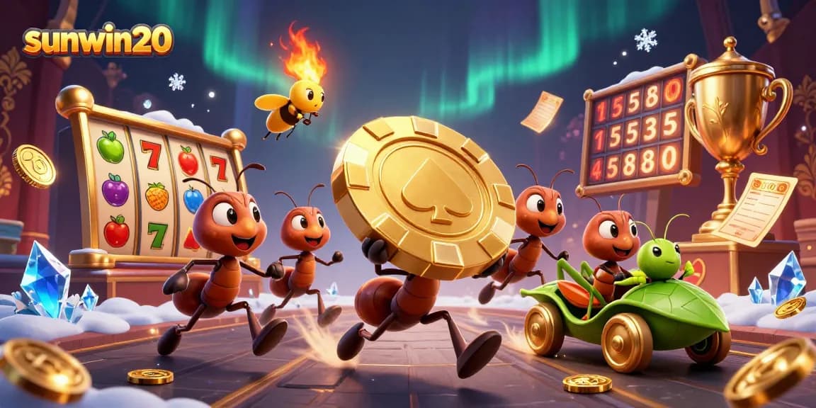Play exciting games with sunwin20 and a fun team of ants on the run for gold!