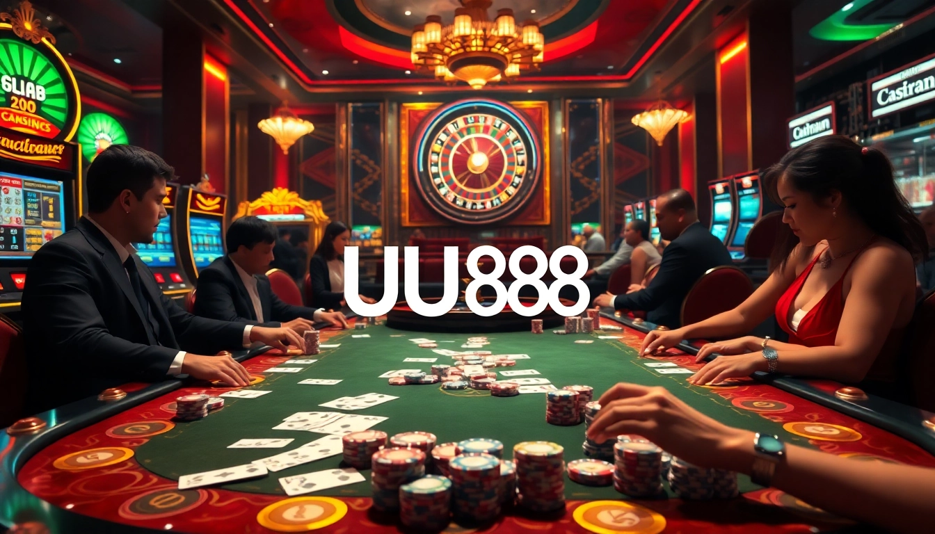 Experience thrilling moments with UU88 at a vibrant casino table filled with excitement.