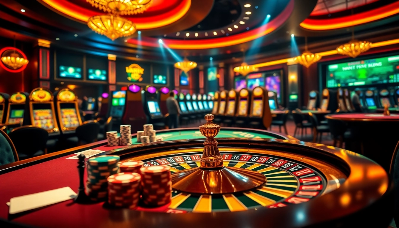 Experience the excitement of XX88 HOW with a vibrant casino scene featuring poker chips and roulette wheels.