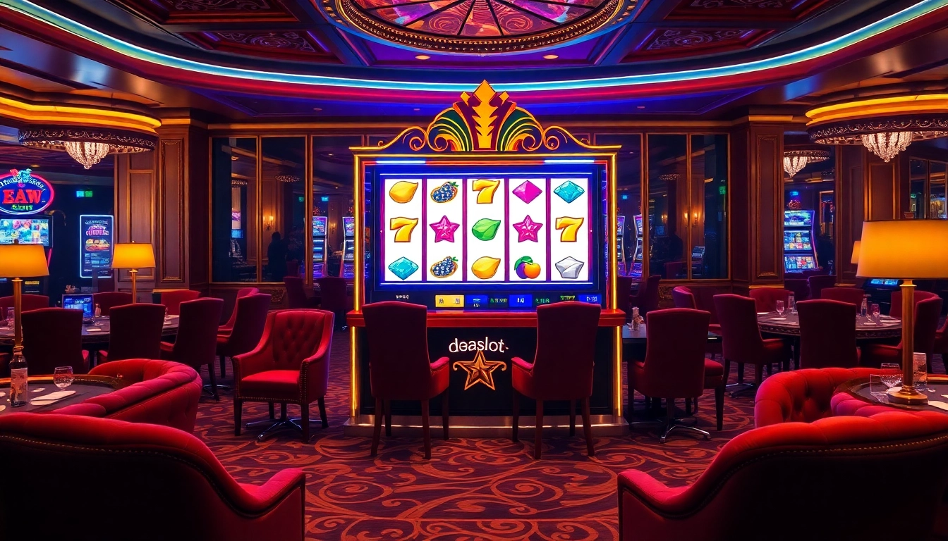 Players enjoying luxury while winning on the doaslot machine in an elegant casino setting.