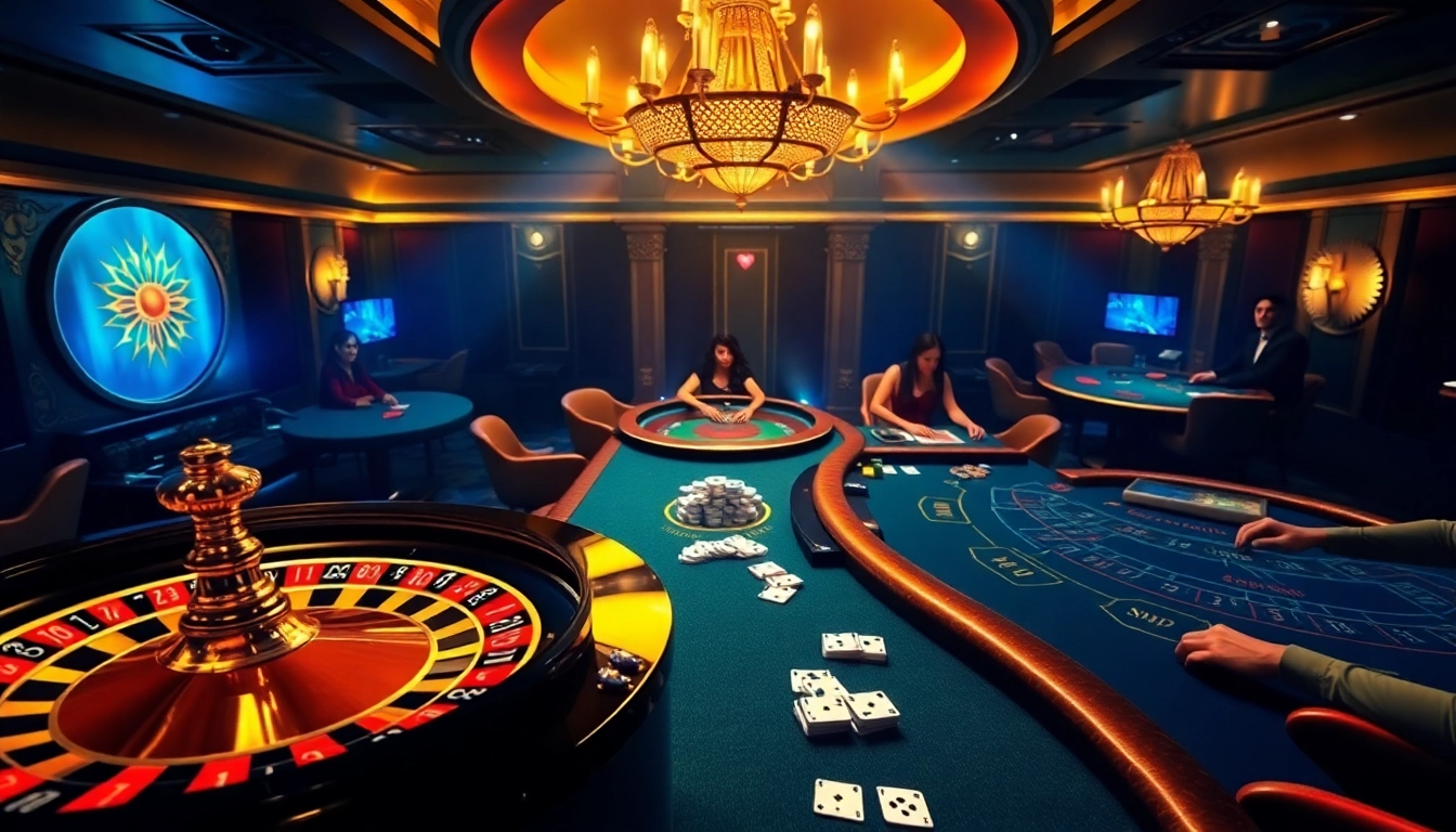 Experience thrilling gameplay at OK365 link in a vibrant online casino atmosphere with roulette and poker.
