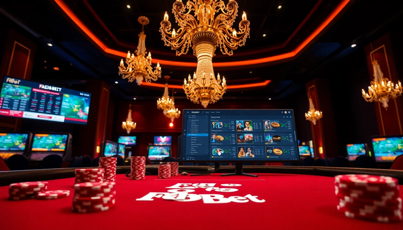 Experience the excitement of F8Bet with a luxurious casino setting filled with high-stakes gaming elements.