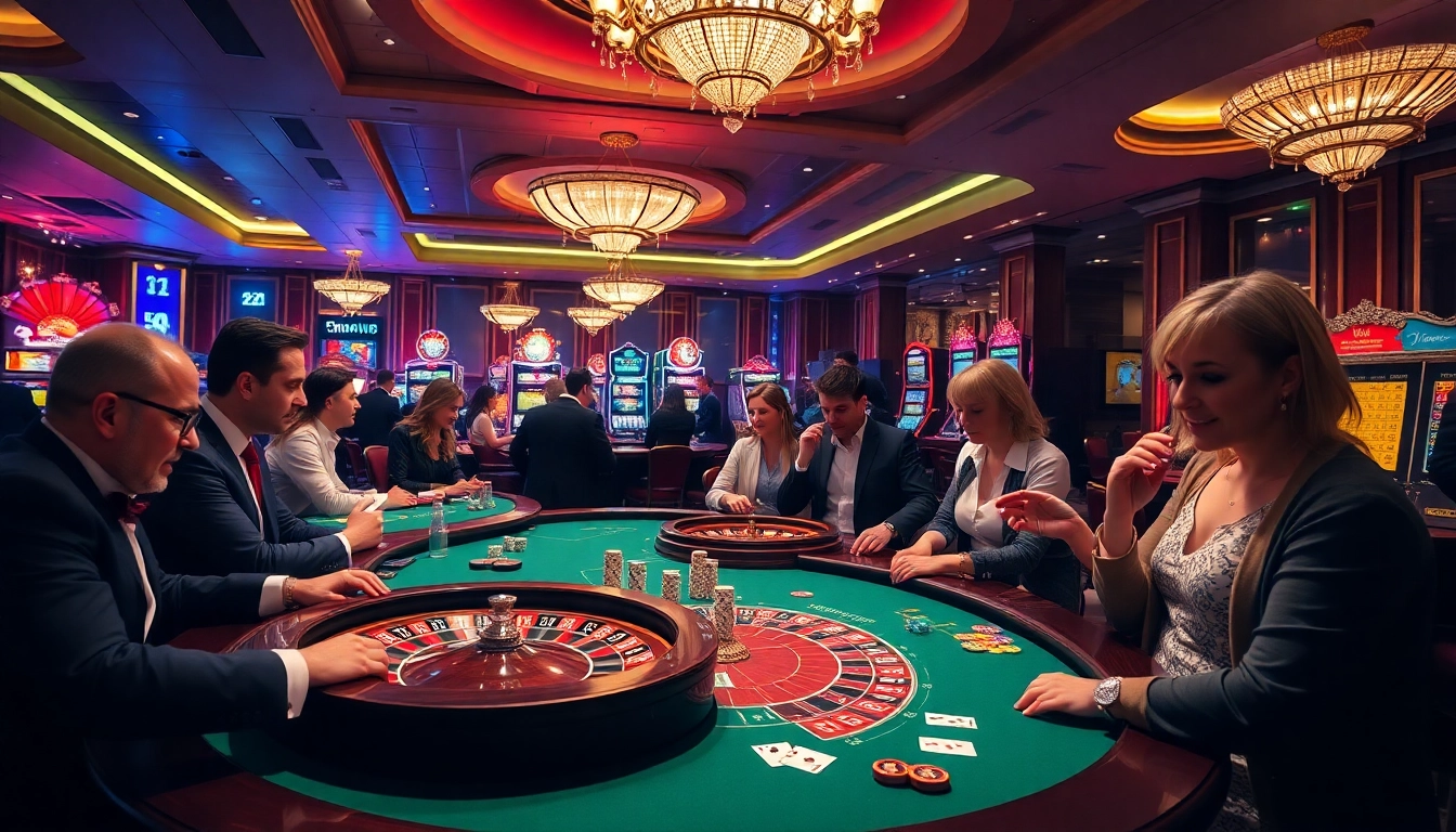 Engage in thrilling gaming action at https://thabet.vegas/ with vibrant casino tables and exciting players.