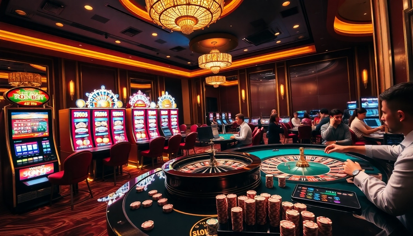 Engaging scene of players enjoying various games at 789 bet casino, showcasing excitement and strategy.