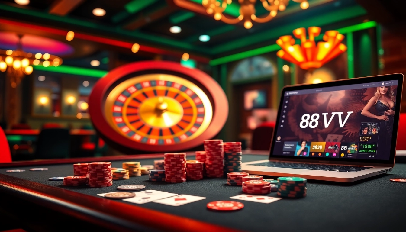 Experience the thrill of 88vv casino gaming with vibrant tables and dynamic betting scenes.