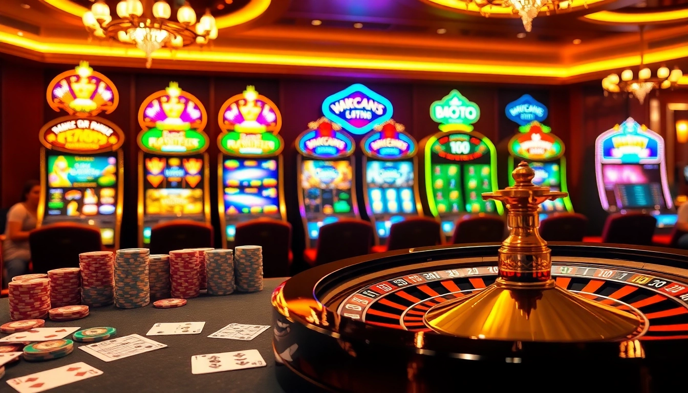 Experience an exciting game night at ww88 casino with vibrant slot machines and winning poker chips.