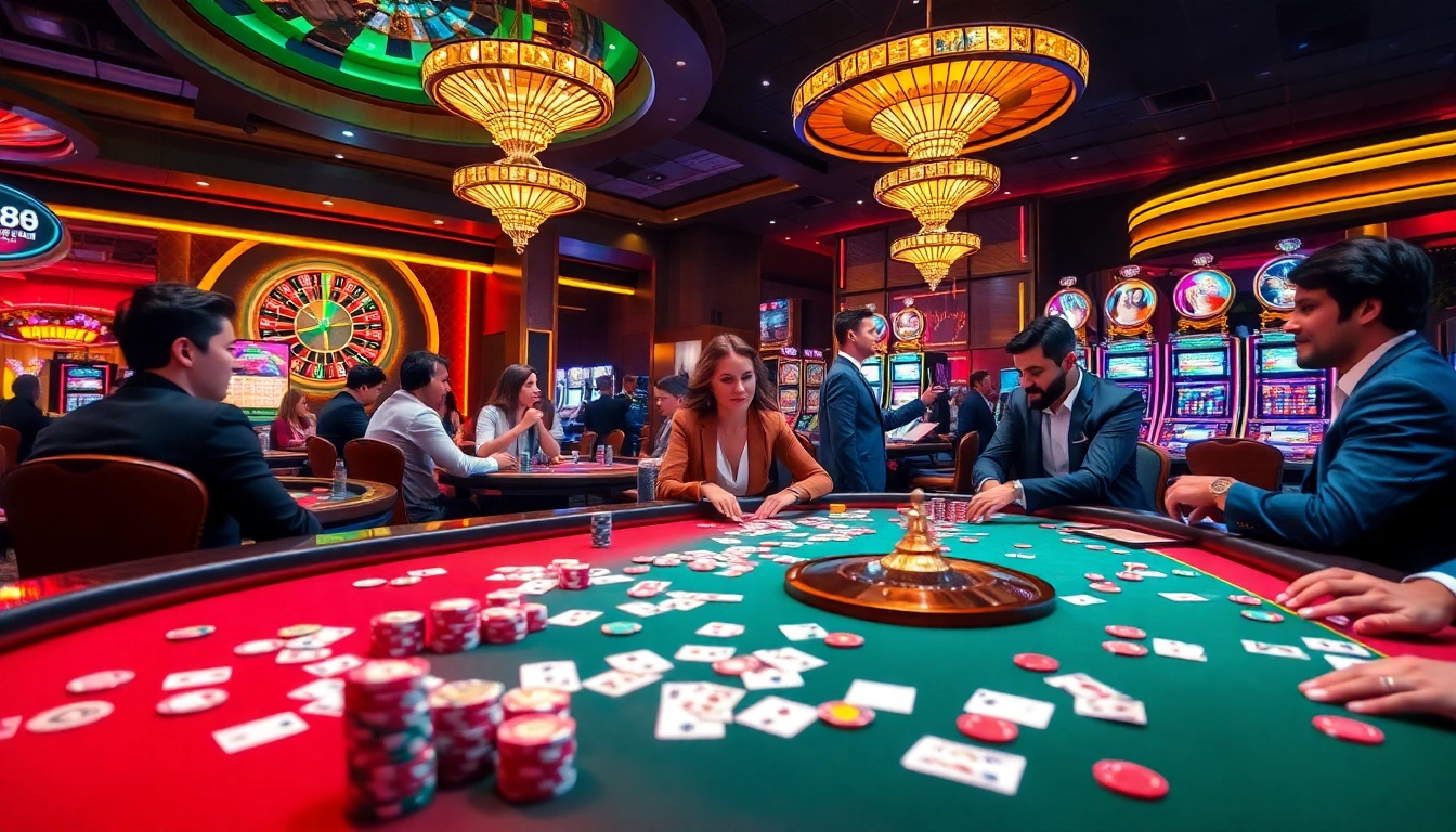 Experience the thrill of XX88 as players enjoy intense casino games at vibrant tables.