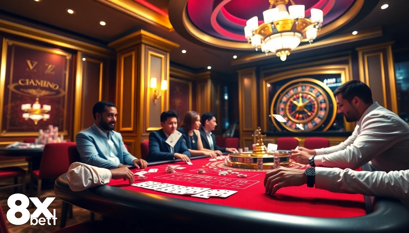 Experience the thrill of winning with 8xbet at a luxurious poker table.