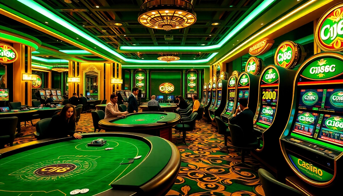 Players celebrating big wins at a luxurious C168 casino, vibrant with excitement and elegance.