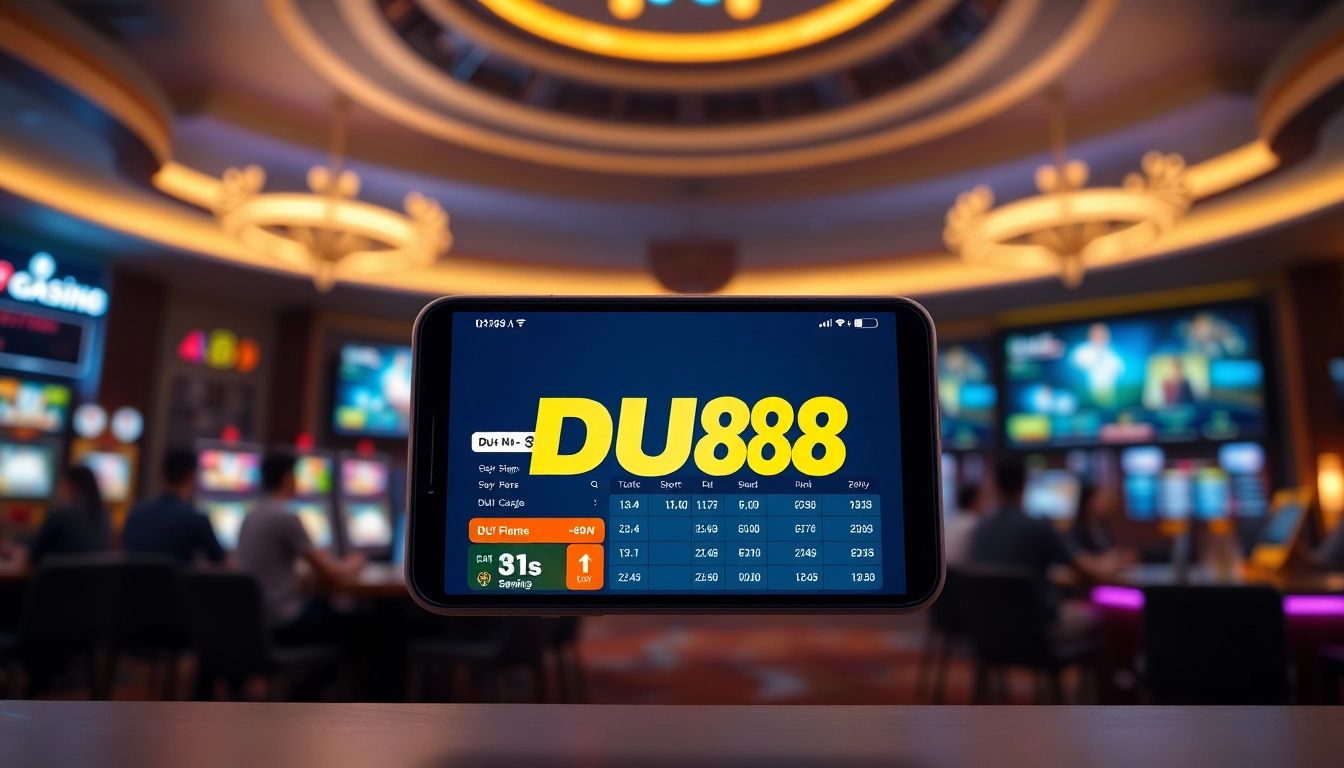 Engaging DU88 online sports betting interface showcasing modern features and vibrant atmosphere.
