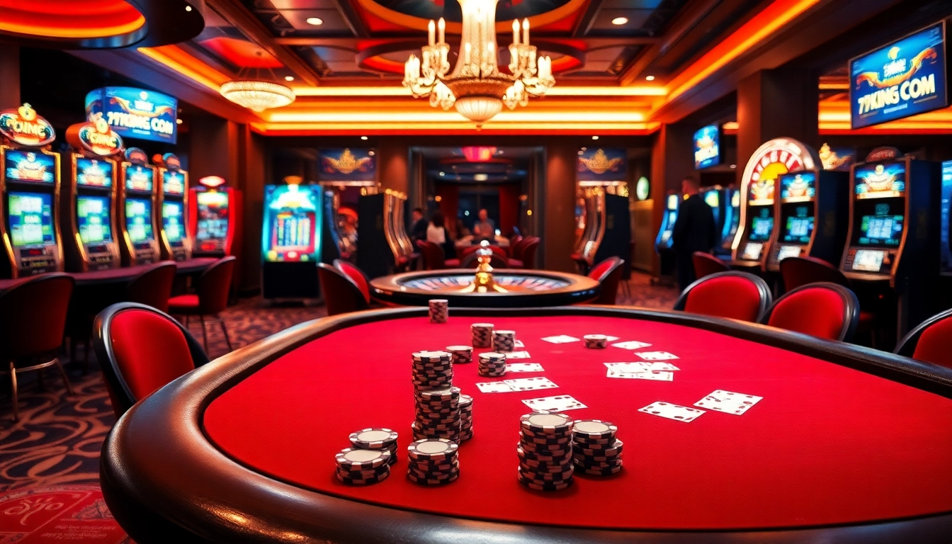 Engage in thrilling poker and slot experiences at 79KING COM with vibrant casino visuals.
