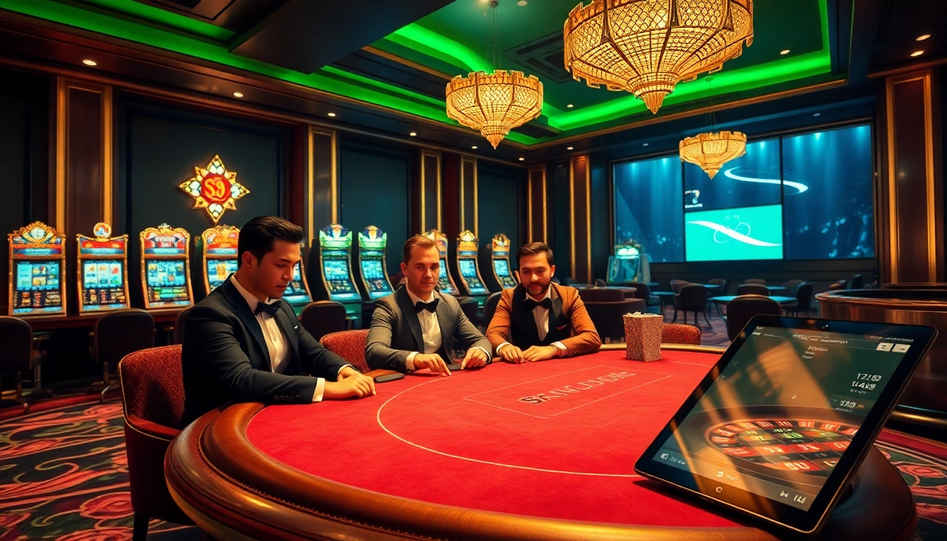 Experience the thrill of 789bet vip with players engaging at a luxury casino poker table.