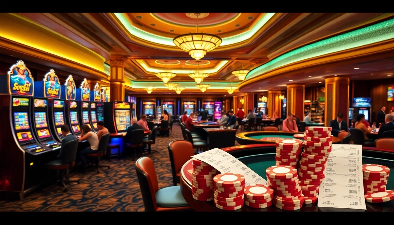 Experience the excitement of febet's luxurious casino environment with vibrant gaming tables.