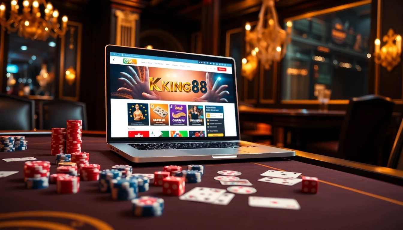 Experience the thrill of gambling with King88 at a luxurious casino table.