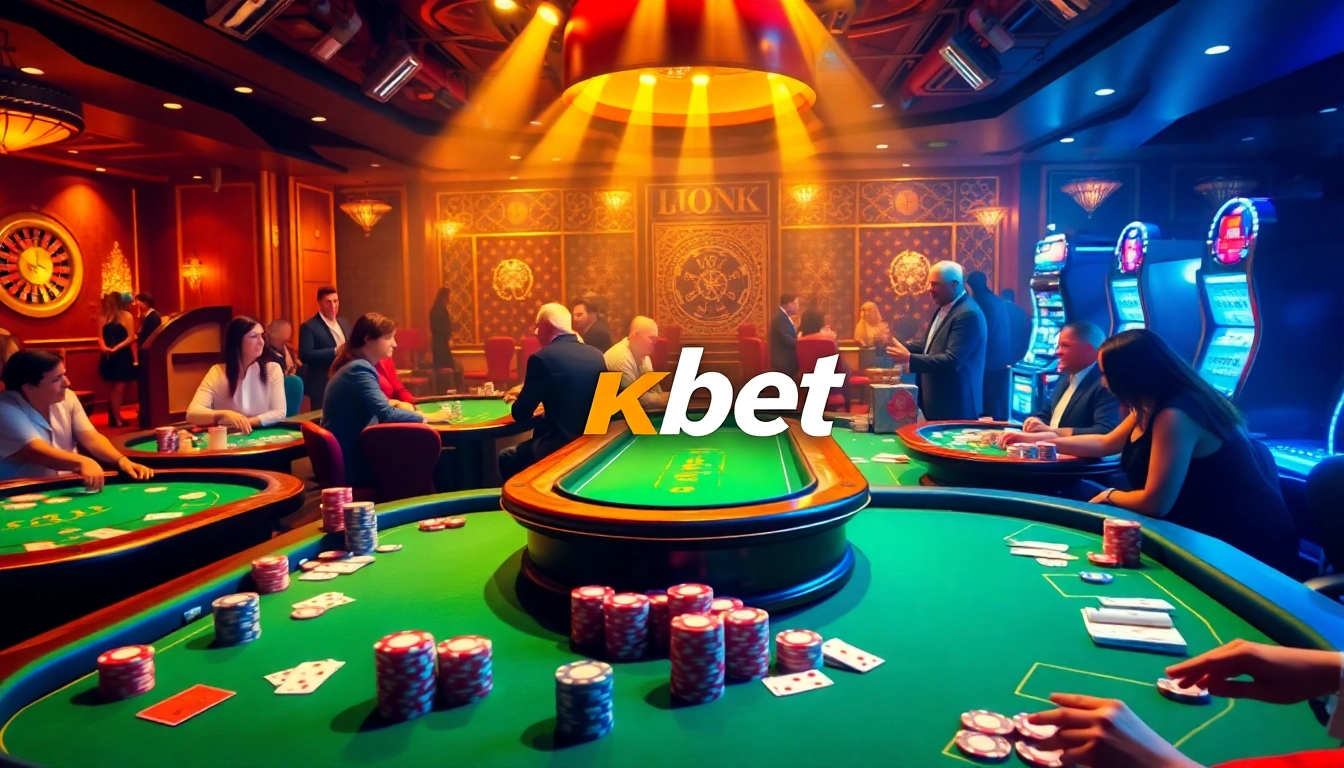 Players enjoying exciting games at 8kbet casino showcasing vibrant atmosphere and luxury.