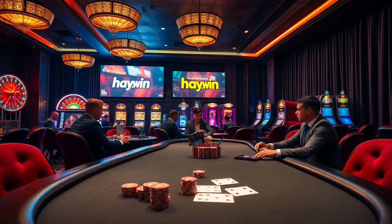 High-stakes poker action at hay.win's luxurious casino table