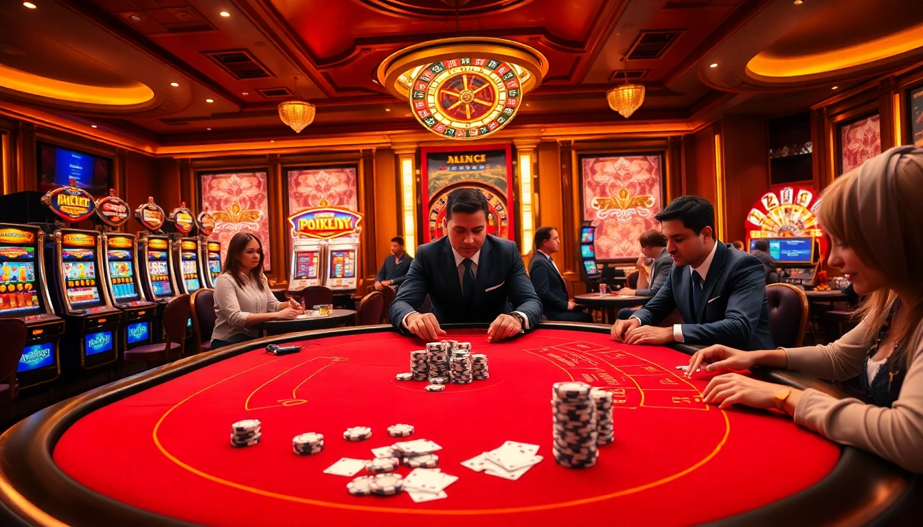 Playing cards and chips at a vibrant casino scene highlighting https://s8limited.com/ as an exciting betting platform.