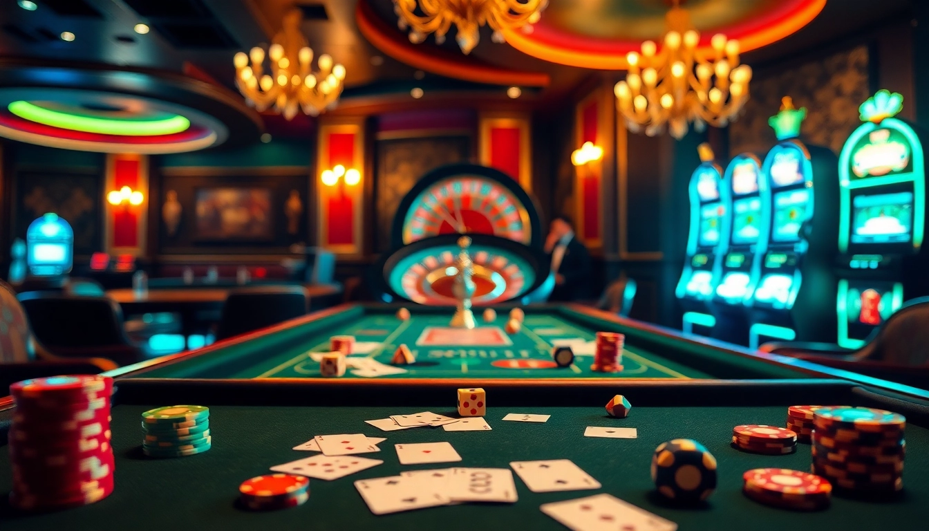 Experience the thrill of SX88 gaming with luxurious casino tables and vibrant roulette wheels.