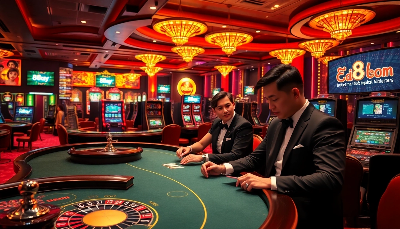 Players enjoying high-stakes poker at a casino table highlighting 8day.cn.com betting interfaces.