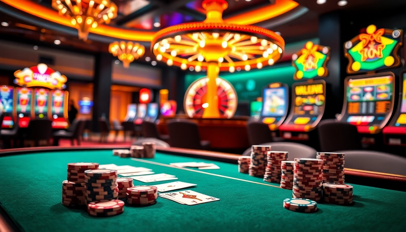 Experience the thrill of winning at 1haywin.us.com with vibrant casino visuals featuring poker chips and roulette.