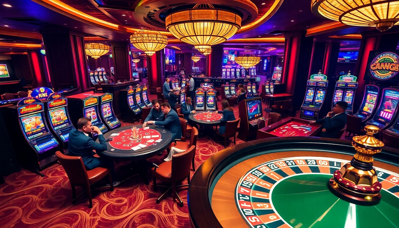 Players enjoying vibrant casino games at Trang Chủ X88 with poker, slots, and roulette