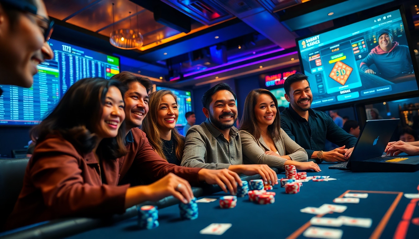 SBOBET.dance online betting scene with diverse players engaging in sports and casino games.