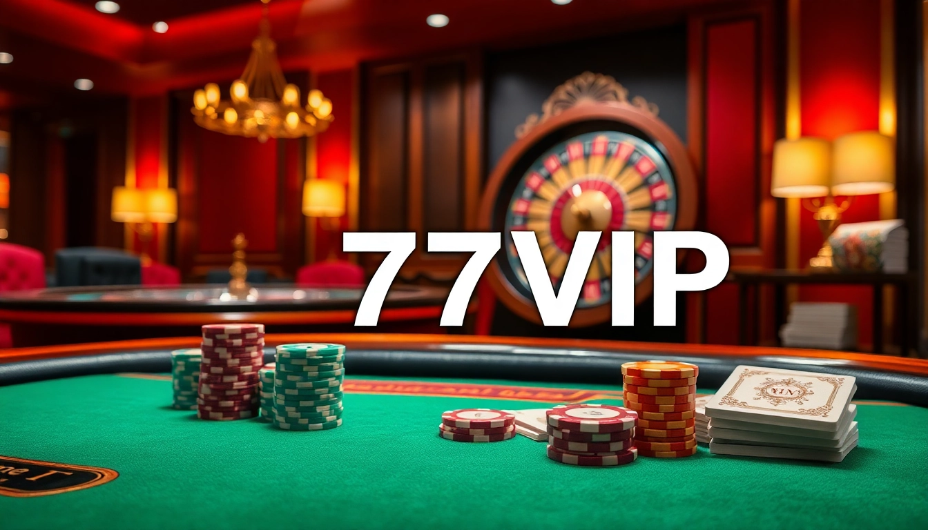 Experience thrilling gameplay at 777VIP casino with vibrant poker tables and roulette wheels.