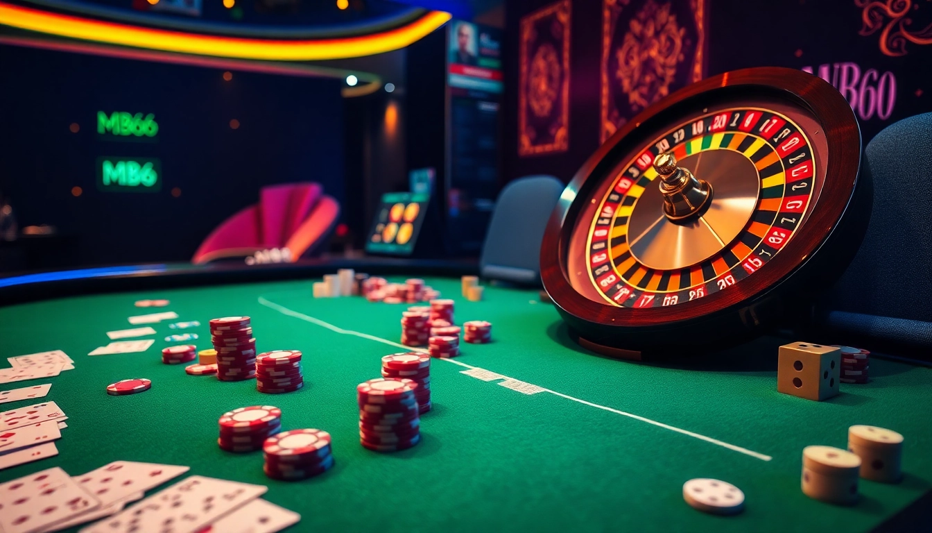 Experience the thrill of live gaming at mb66.nyc with vibrant casino elements and excitement.