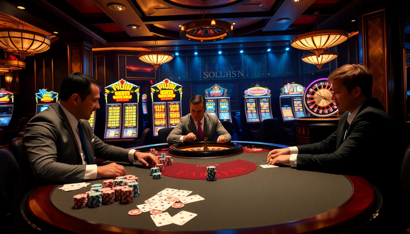 Experienced gamblers enjoying a thrilling poker game at S804 COM casino.