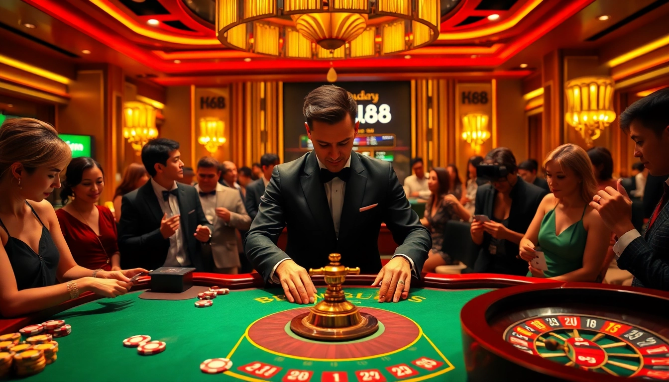 Engaging players at the uu88 casino table with vibrant poker chips and exciting gameplay.