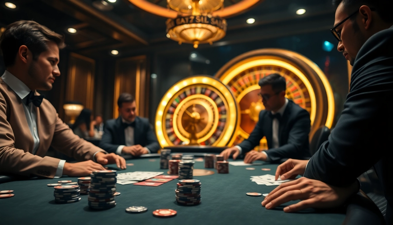 Experience the thrill of winning at the trang chủ S8 poker table with vibrant chips and intense players.