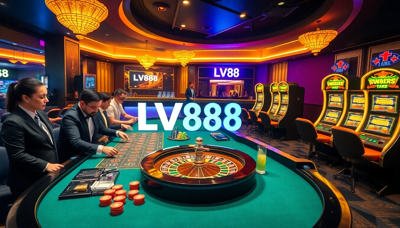 Experience the thrill at lv88 com casino with exciting games, colorful chips, and a vibrant atmosphere.