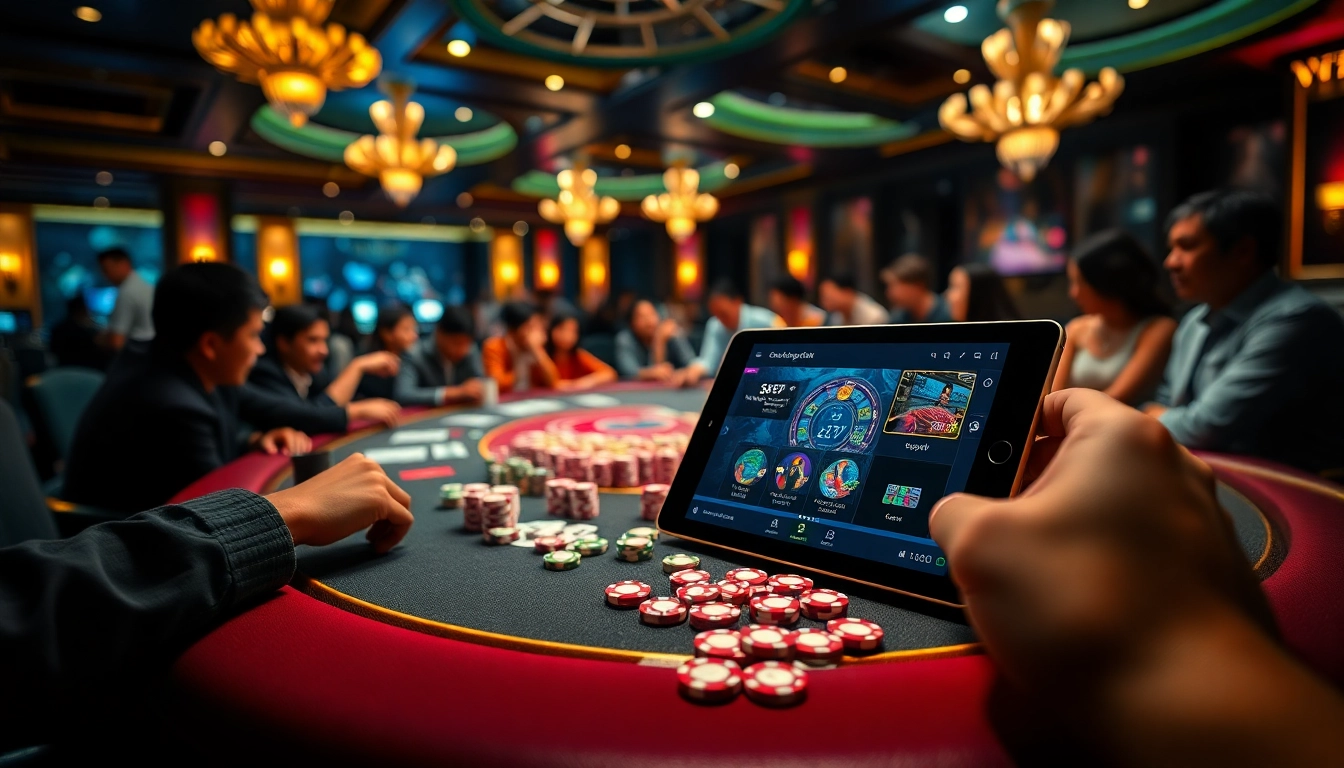 Experience thrilling gameplay at Xocdia88 featuring vibrant gaming elements and exciting casino atmosphere.