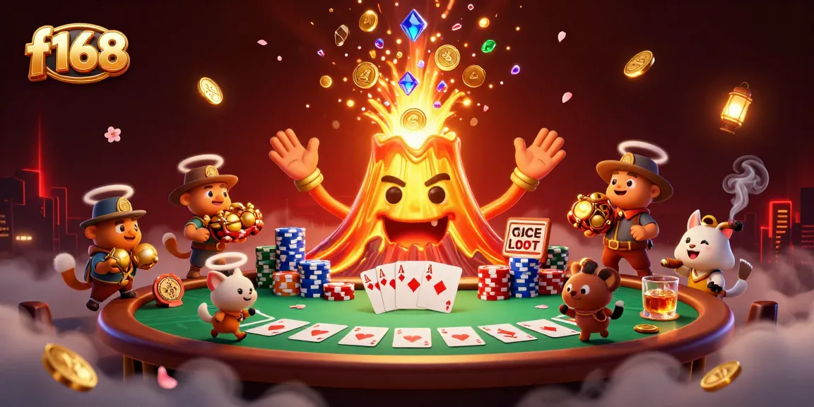 Immerse in the exciting treasure chase at f168, where a golden volcano erupts coins as tiny explorers escape with treasures.