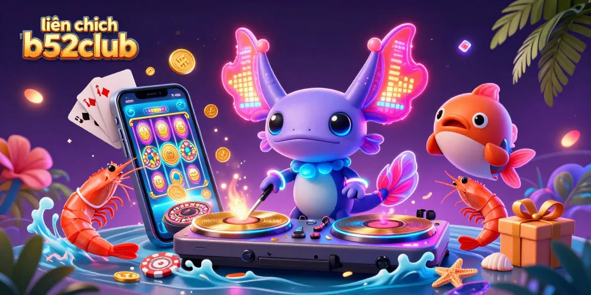 Experience rapid support at liên hệ b52club with vibrant casino-themed characters and elements.