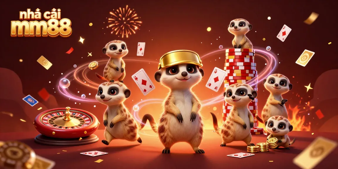 Experience the vibrant energy of nhà cái mm88 with dynamic meerkats operating a lively casino scene.