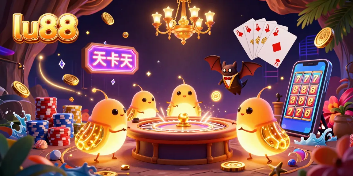 Experience the thrilling world of slots at lu88 with vibrant illumination and colorful casino elements.